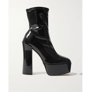 Stuart Weitzman Patent Leather Skyhigh Bootie, Size 6.5